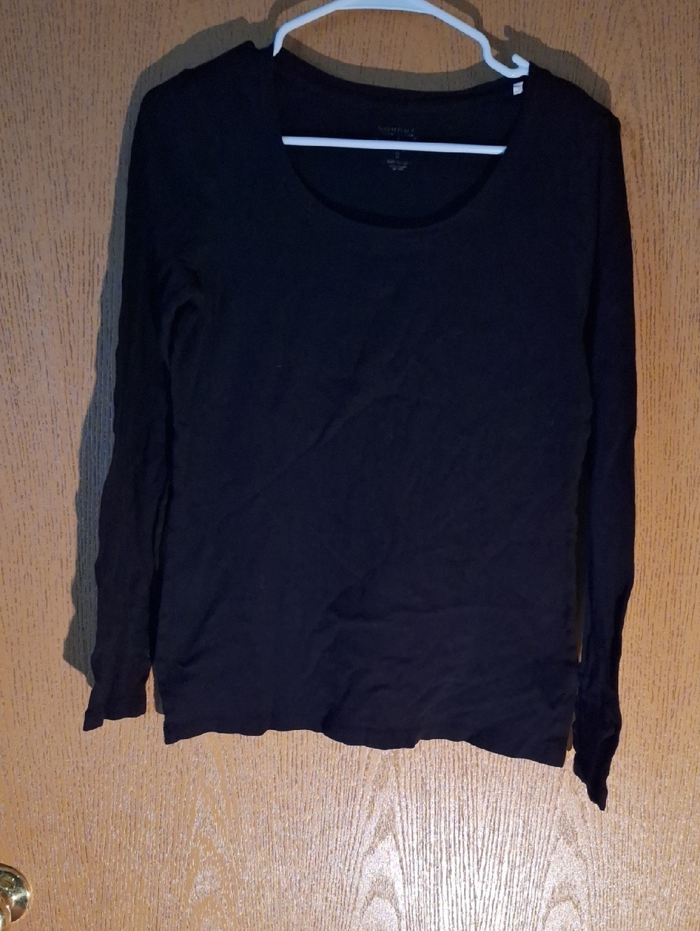 Sonoma Black Long-Sleeve Scoop Neck Top